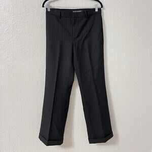 Vintage Ralph Lauren Pants Women’s 4 Wool Trousers Black Wide Leg Stripes